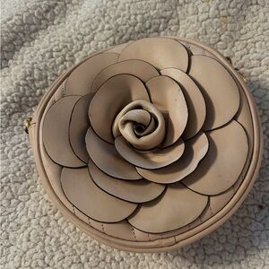 Women's Floral Round Crossbody Bag - Nude